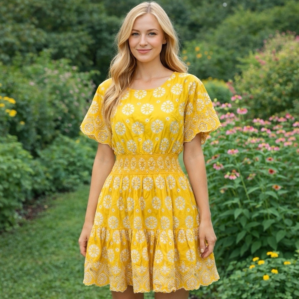 Tory Burch Floral Embroidered Mini Summer Dress Special Occasion‎ Garden 2